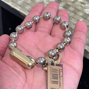 ' Uno de 50 SNOWFLAKE Beaded Bracelet 18K Gold Plated Beads S SMALL AS IS READ